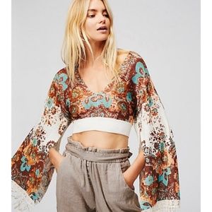 Free People Meet Me at Woodstock Cropped Sweater